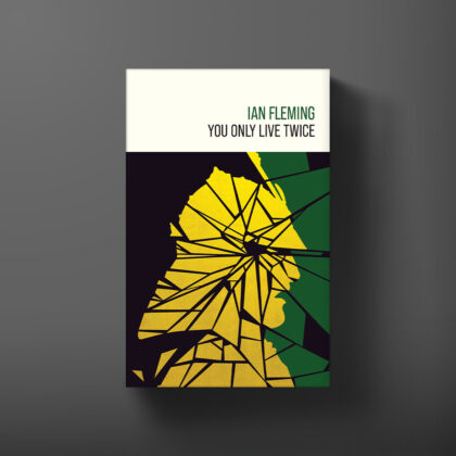 Hardback book cover for You Only Live Twice by Ian Fleming, designed by Michael Gillette.