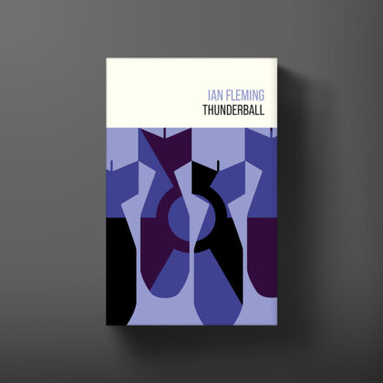Hardback book cover for Thunderball by Ian Fleming, designed by Michael Gillette.