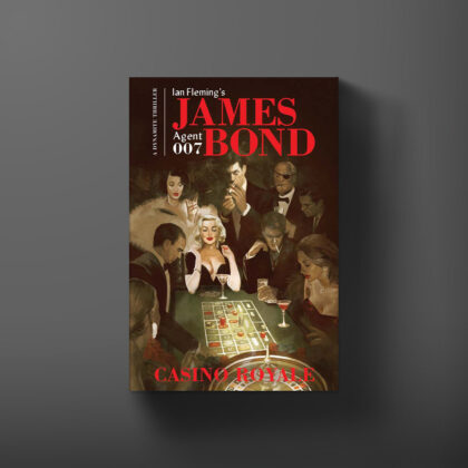 Book cover for the graphic novel of Casino Royale by Ian Fleming, with art by Dennis Calero.
