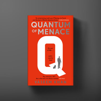 Hardback book cover for Quantum Of Menace by Vaseem Khan.