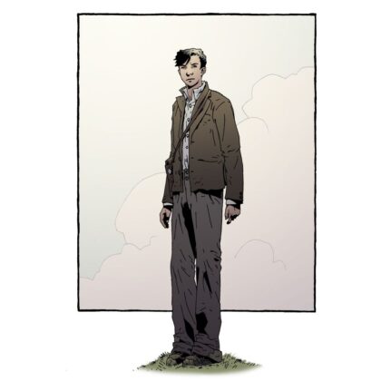 Illustration of James Bond as a young man from the Young Bond book series. James is shown here wearing casual clothes and with brown hair and a slim build.
