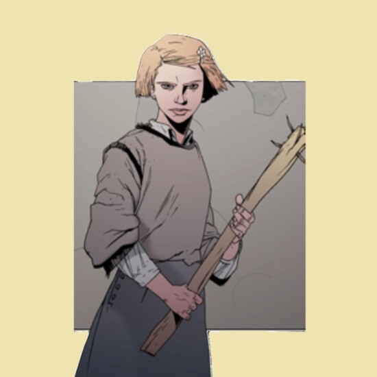 Kelly Kelly is a character from Charlie Higson's Young Bond book Double or Die. Kitty is shown here as a young blonde girl with white skin and is holding a spiked bat as a weapon.