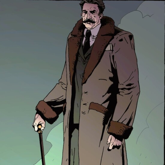 Lord Randolph Hellebore is a character from the Young Bond book series. Randolph is shown here as a powerful man with a big fur-lined coat and large mustache.