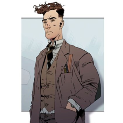 Alexis Fairburn, born Alexei Fyodorov is a character from Double Or Die, the Young Bond book. In this picture he is depicted as a white man with wild brown hair and a teachers jacket.