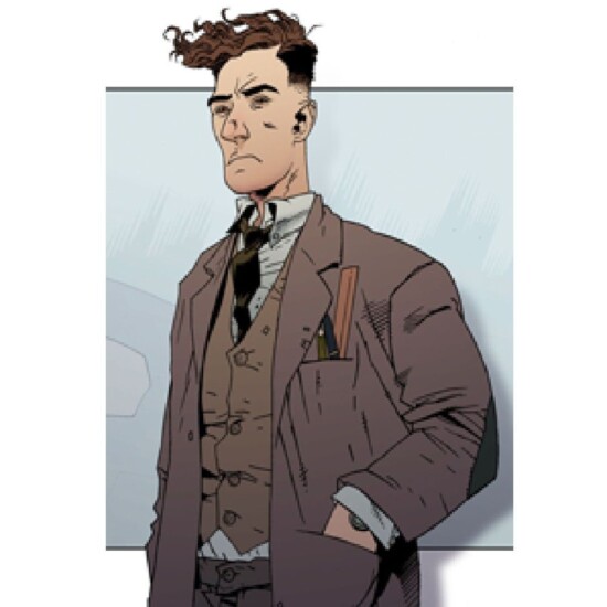 Alexis Fairburn, born Alexei Fyodorov is a character from Double Or Die, the Young Bond book. In this picture he is depicted as a white man with wild brown hair and a teachers jacket.