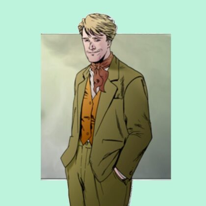 Dandy O'Keefe is a character from the Young Bond book series. Dandy is shown here as a white skinned young man with sandy hair and a neckerchief.