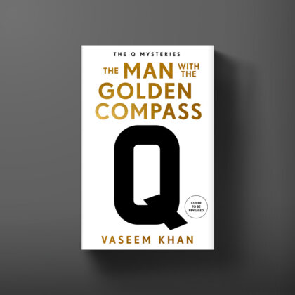 Holding cover for The Man with the Golden Compass by Vaseem Khan