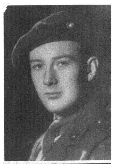 Black and white photograph of a young Royal Marine Captain, Peter Huntington-Whiteley